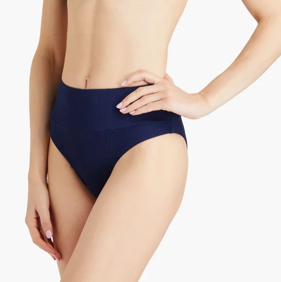 MELISSA ODABAS Hamptons ribbed high-rise bikini briefs - Picture 2 of 11